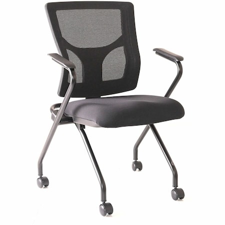 Lorell Conjure Mesh Training Chairs with Arms, Black, 2 ct LLR62019